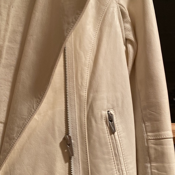 VEDA white leather jacket - Picture 3 of 6